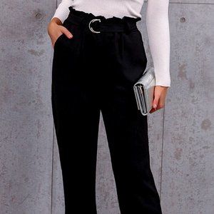 Belted Paperbag Waist Pants